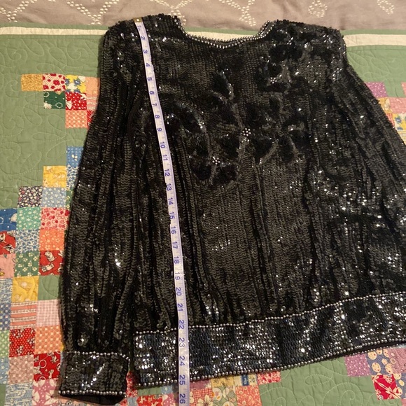 Vintage Oleg Cassini sequin blouse size small fits size medium - Picture 9 of 13